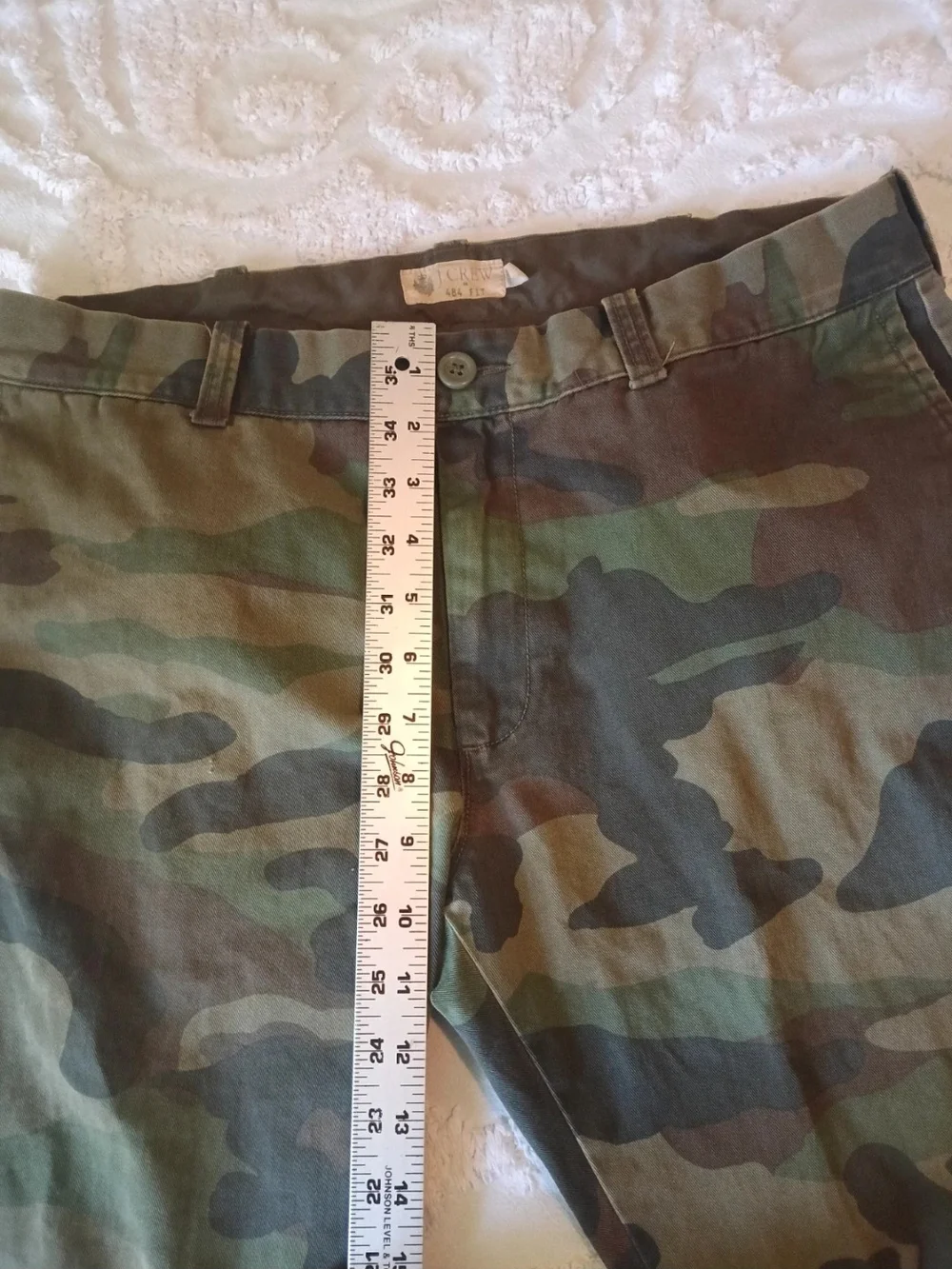 J. Crew 484 Fit Men's Slim Straight Camo Jeans - Olive & Brown 32